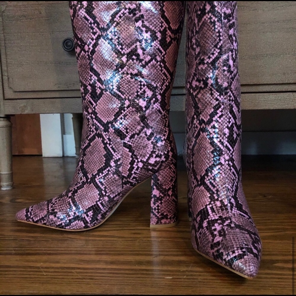 Jeffrey Campbell snake skin boots